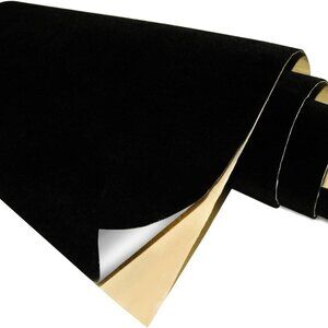 Black Self Adhesive Velvet Fabric Sticky Felt Sheets for Art & Crafts, Jewelry